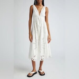 Farm Rio white embroidered dress size medium